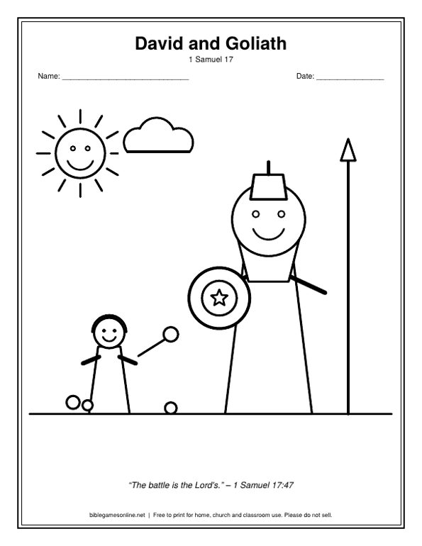 Coloring page: David and Goliath